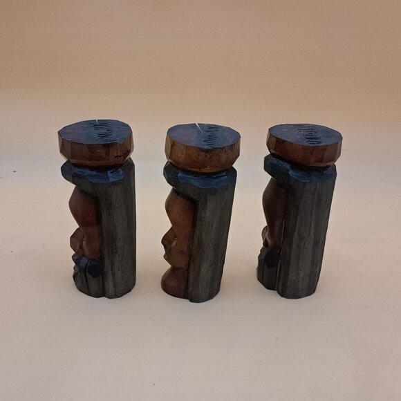 Three Jamaican Carved Statues - Picture 9 of 11